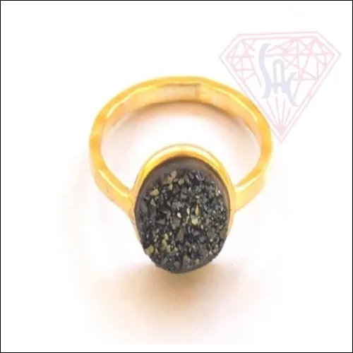 Black Druzy Ring