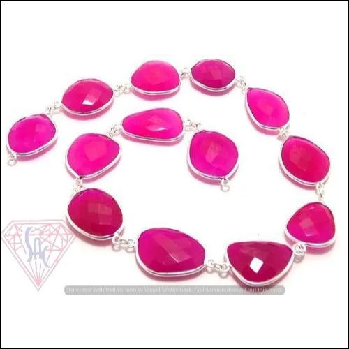 Pink Chalcedony Bezel Chain