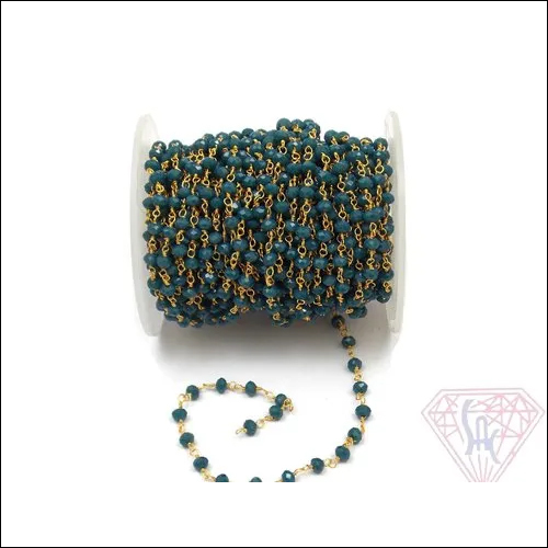 Blue Sapphire Beaded Rosary Chain
