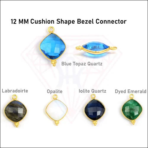 Multi Gemston Cushion Shape Bezel Connector