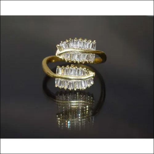 925 Sterling Silver Gold Plated Leaf Ring