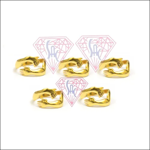 Gold Plated Antique Hug Design Adjustable Rings For Male And Female