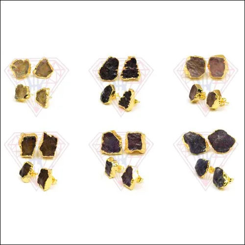 Multi Gemstone Stud Earring