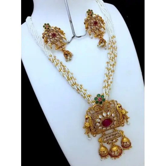 Elite Moti Mala Ad Pendal Jewellery Set
