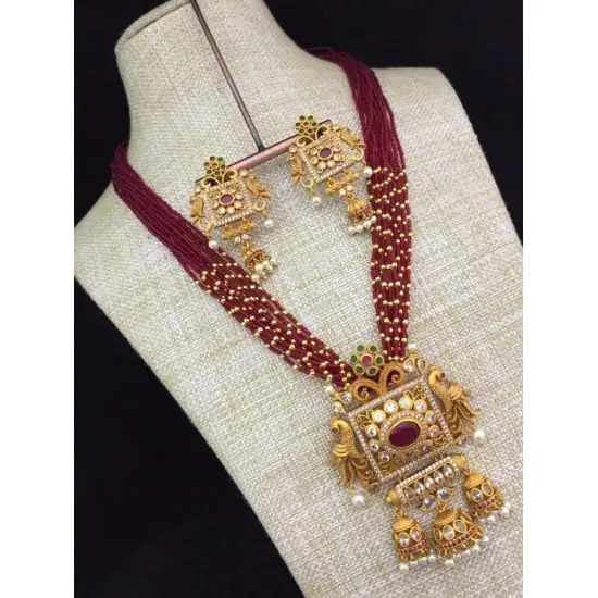 Elite Moti Mala Ad Pendal Jewellery Set
