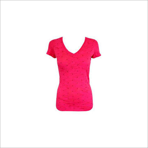 Pink Ladies V Neck Top