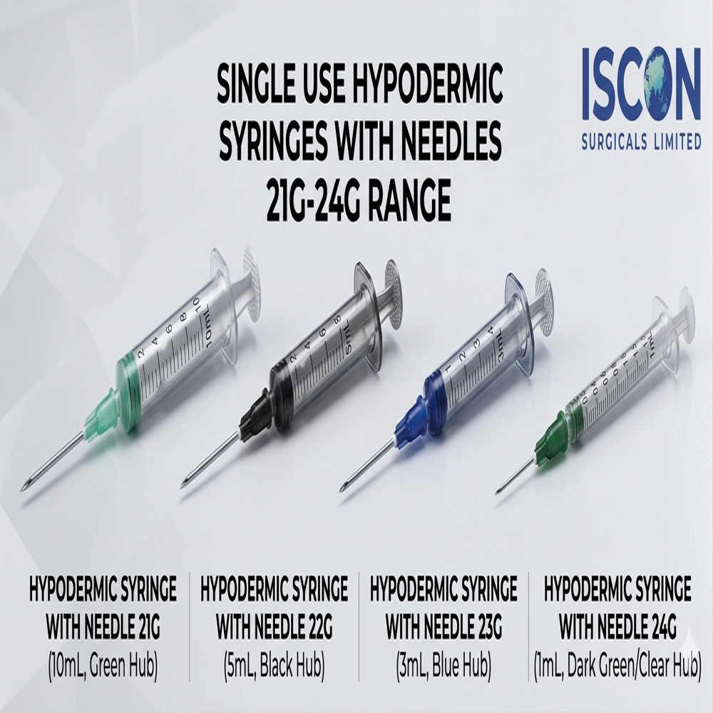 Disposable Syringe 1ml - Stainless Steel Needle, 1ml Size, ETO Sterilized | ISI & IS Certified, Single Use, Non-Recyclable
