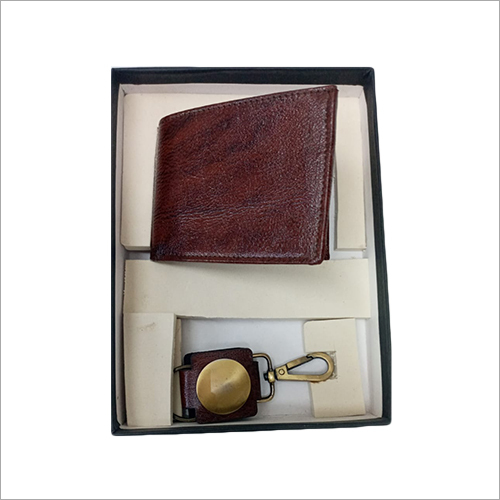 Embossed Leather Gift Set - Leather Material, Brown Color | Elegant Plain Design for Thoughtful Gifting - Perfect for Special Occasions