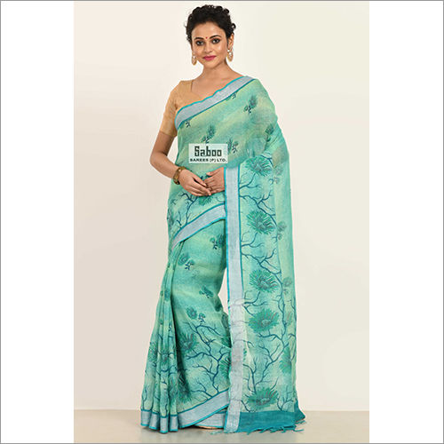 Different Available Linen Printed Saree