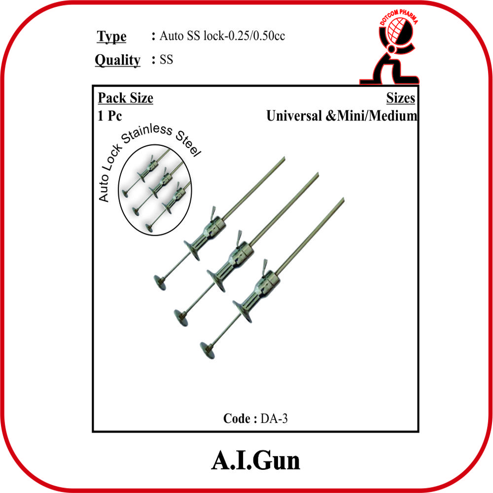 Artificial Insemination (a. I.) Gun - Ss Auto Lock (universal) - Material: Steel