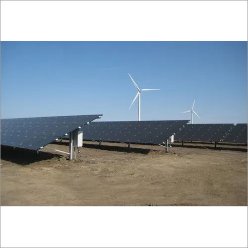 Black-white Ground Mounted Solar Wind Hybrid Power Plant