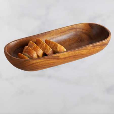 Acacia wood serving platter 12x4 inches