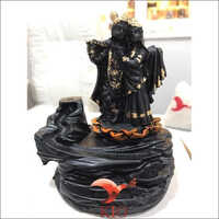 Radha Krishana Backflow Incense Burner - Charcoal Material, Various Sizes Available | Unique Design Featuring Lord Radha Krishna, Space-saving Convenience
