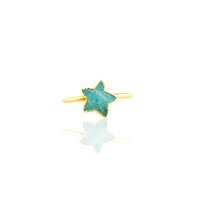 Star Shape Gemstone Rings 10mm Faceted Star Gemstone Gold Vermeil Rings 925 Silver Band Rings For Women