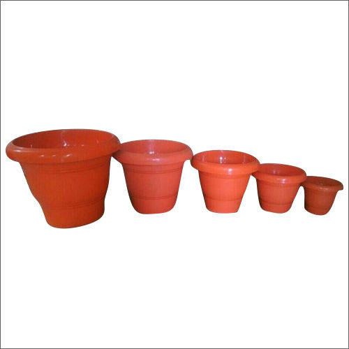 Brown Round Plastic Pots