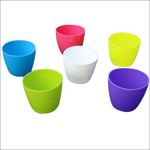 Different Available Round Multicolour Plastic Pot