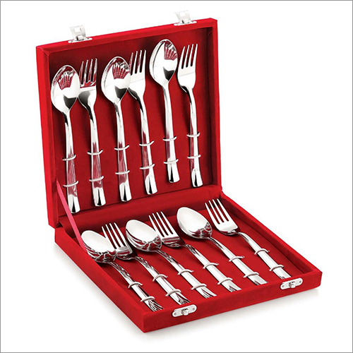 12 Pcs Cutlery Set - Stainless Steel, Designer Shape, Silver Color, Mirror Finish | Rust Proof, High Build Quality, Optimal Longevity