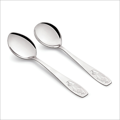 Rose Silver Serving Spoon Set - Stainless Steel, 10 Inch, Silver Color | Attractive Design, Mirror Finish, Versatile Usage for Gifting & Promotion