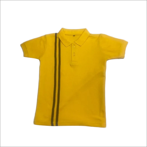 Yellow Sports T Shirt - Cotton Material, Size: S, M, L, XL | Regular Fit, Bright Yellow Color for Comfortable Active Wear