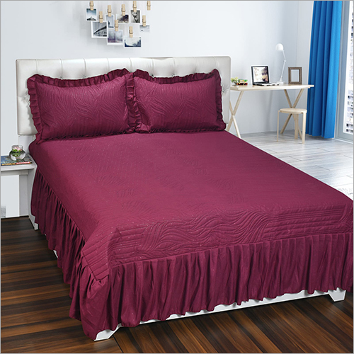 Breathable Maroon Silk Double Bed Bedsheet