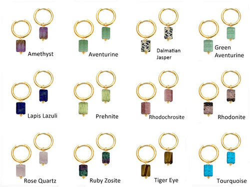 Gemstone Hoop Earring 925 Sterling Silver Gold Plated Earring For Mothers Day To Gift