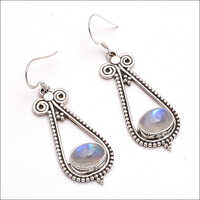 Rainbow Moonstone 925 Sterling Silver Earrings