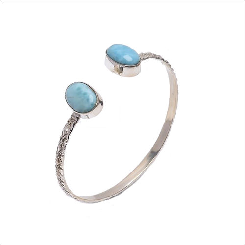 Larimar Gemtone 925 Sterling Silver Bangle