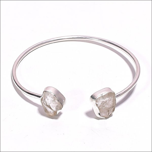 Bracelets Crystal Raw Gemstone 925 Sterling Silver Bangle