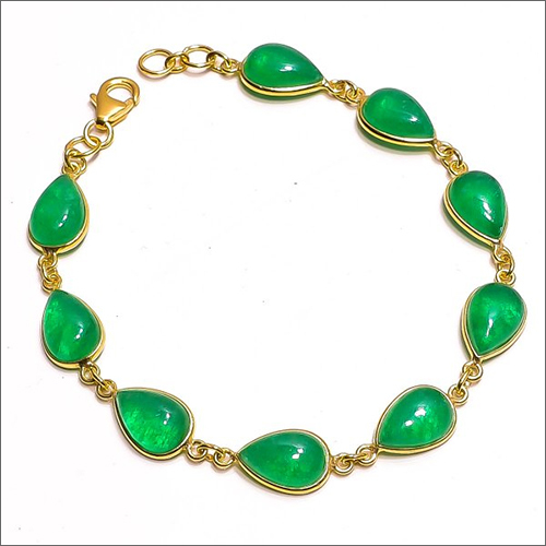 Green Jade Gold Plated Bracelet - Jewelry Type: Rings