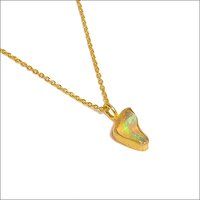 Ethiopian Opal Gold Plated Chain Pendant