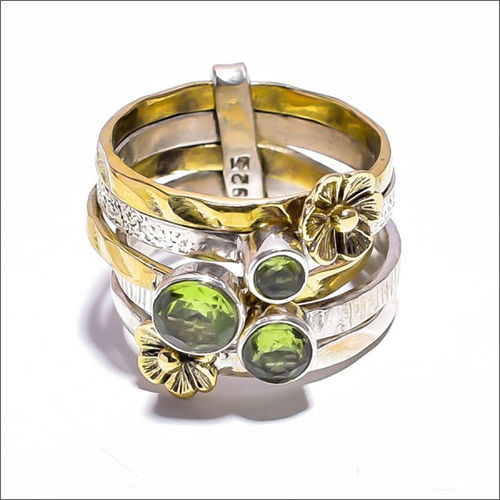 Peridot Gemstone 925 Sterling Silver Meditation Ring