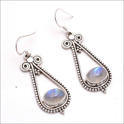 Rainbow Moonstone 925 Sterling Silver Earrings