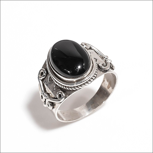 Black Onyx Gemstone 925 Sterling Silver Ring Gender: Men