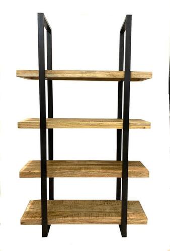 wood metal bookshelf