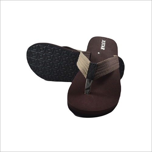 Mens Slipper - PU Upper, PU Outsole , Brown Color, Super Cloud Footbed, Lightweight EVA Comfort, Thong Design for Enhanced Support, Performance Logo Badge