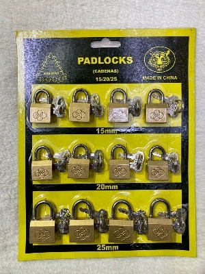 Leon Padlock - Iron Material Long Shackle Chrome Finish Silver Color | Square Shape 3 Keys Ideal for Doors & Commercial Use