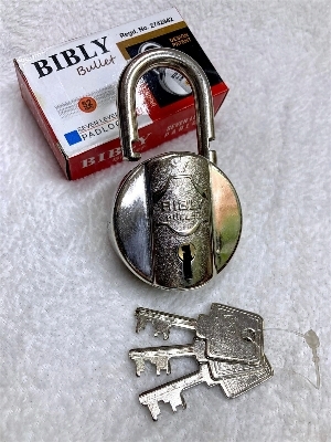 Bibly Bullt Padlock - Iron Long Shackle, Chrome Finish, Silver Color, 3 Keys | Ideal for Industry, Hospital, Commercial Use