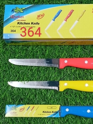 Rockt Ripit - Plastic Cutting Knife | Sharp Steel Blade, Available in Orange & Blue, 12 Pack, Ideal for Various Applications, Brown Handle