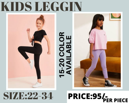 Pink Plain Girl Kids Leggings at Rs 249/piece in Tiruppur