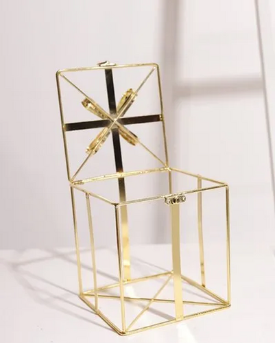 Gold Metal Wired Square Storage Basket Home Decoration For Home Decor Gifting