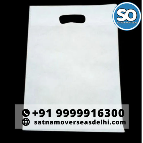 Non Woven D Cut White Shopping Bag