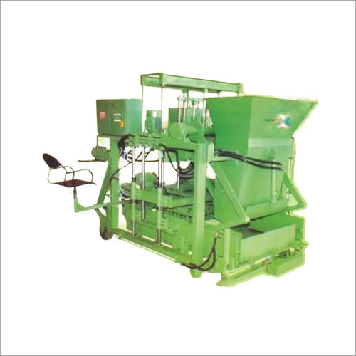 Hydraulic Concrete Block Making Machine - 240V, 2HP | Automatic Solid Brick Production, Green Finish