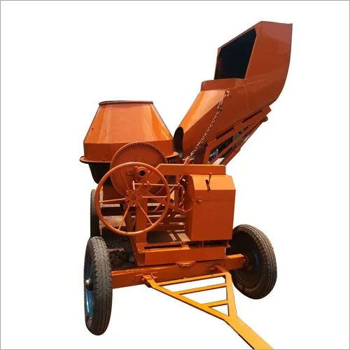 Orange Portable Hopper Concrete Mixer Machine