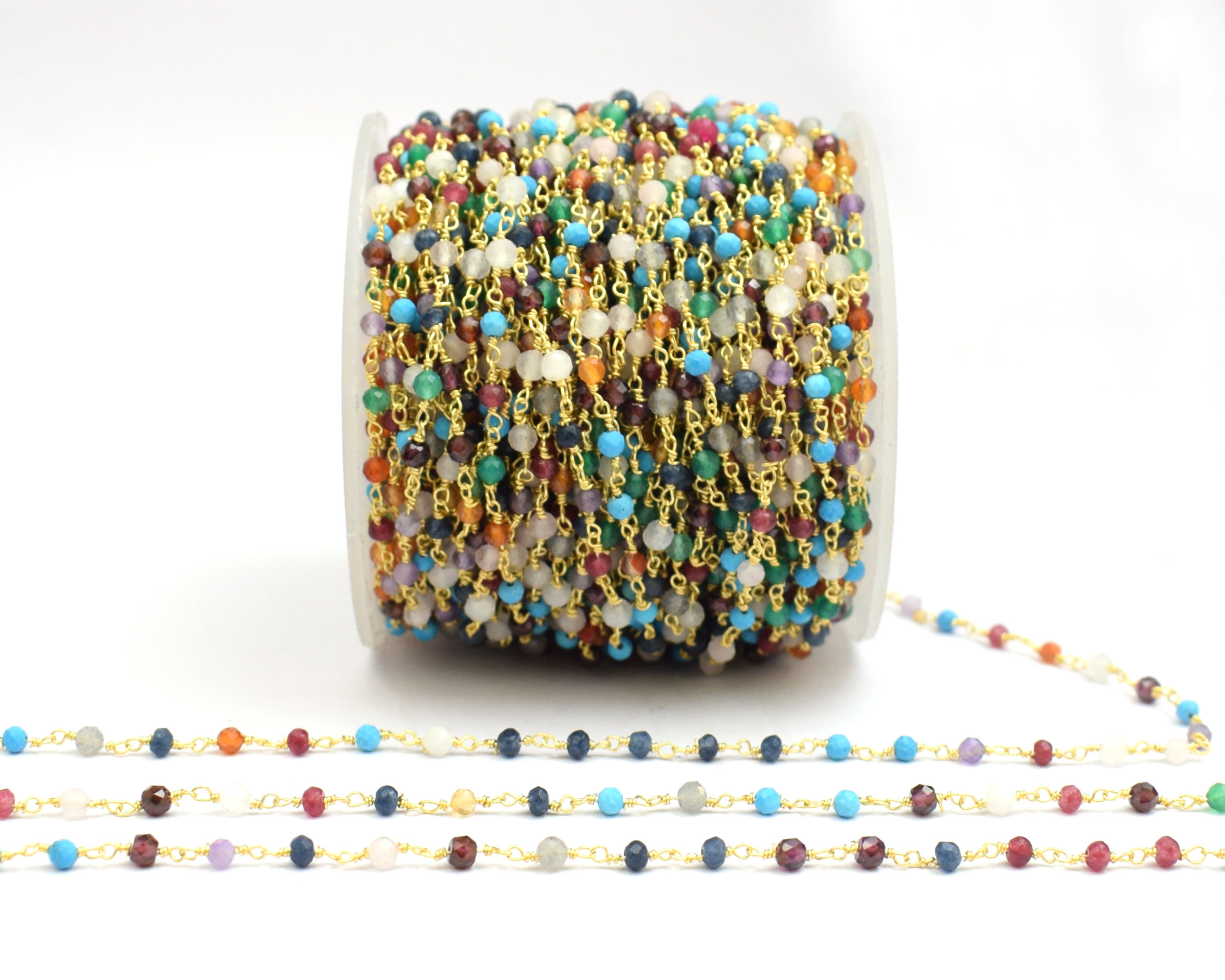 Multi Gemstone Beaded Rosary Chain