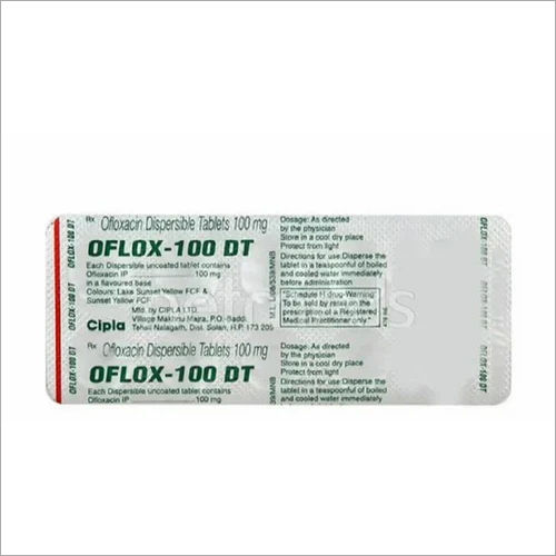 100 Mg Ofloxacin Dispersible Tablet Expiration Date: 24 Months