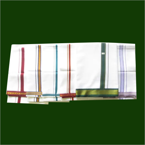 Mens Design Border Dhoti - Cotton Customized Size | Washable Modern Style Perfect for Male Wearers