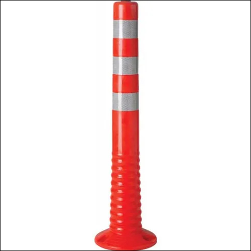 Red & Gray Road Safety Bollard