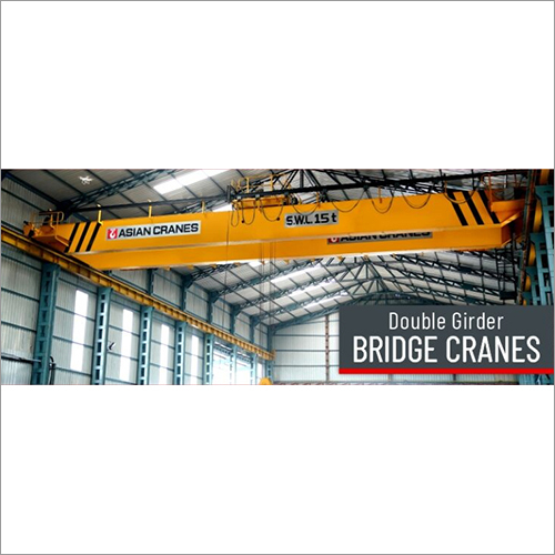 Double Beam EOT Crane - Mild Steel, 20-40 Feet Lifting Height | 5-10 Tons Loading Capacity, Yellow Finish, Industrial Usage