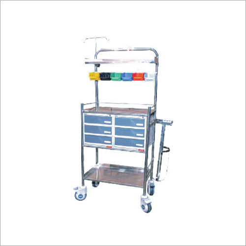 Silver Crash Cart Trolley