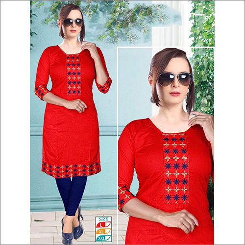 Ladies Red Kurti - Feature: Washable